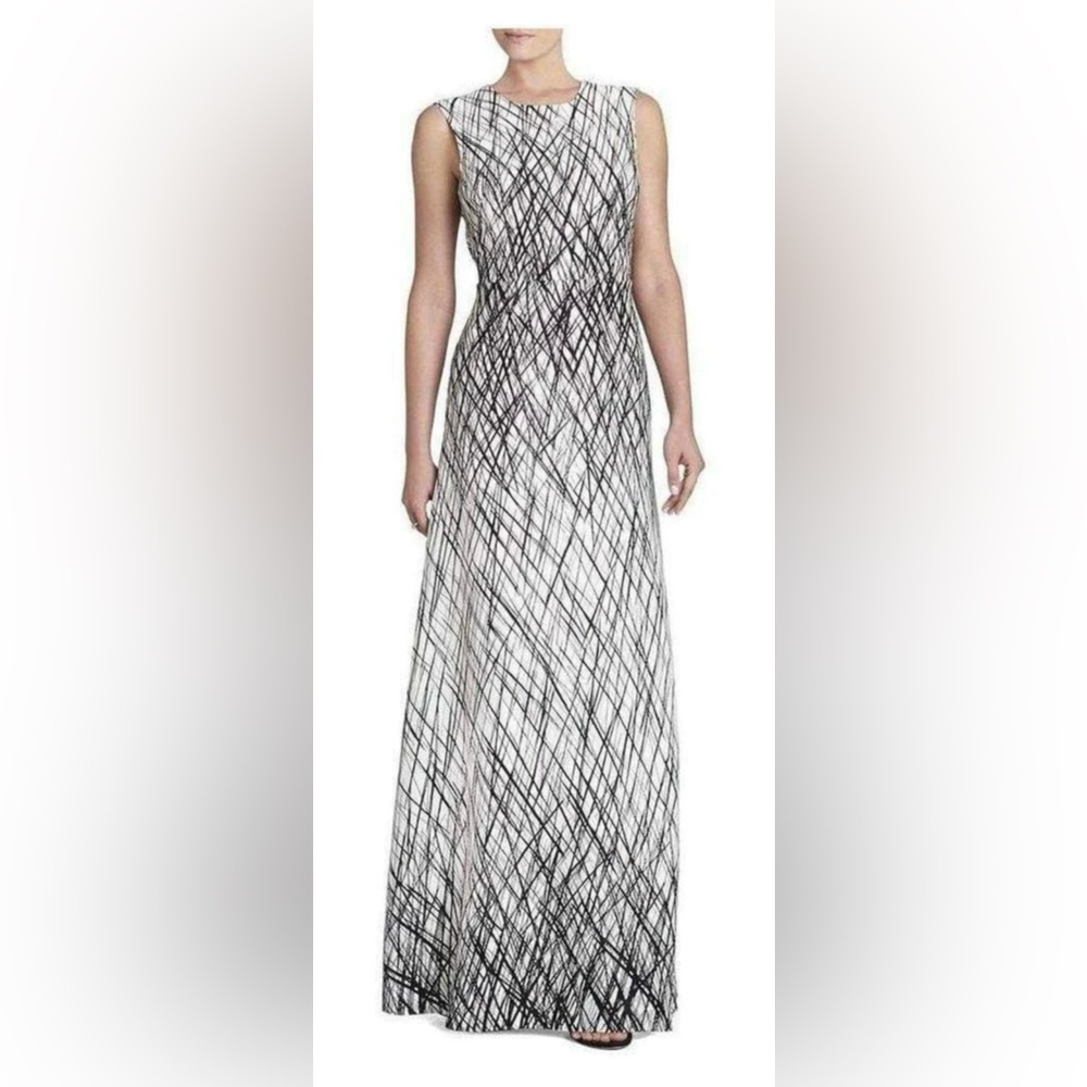 BCBGMAXAZRIA Chloey” Cutout Print Crepe Gown - worn once in fashion show. Size 2